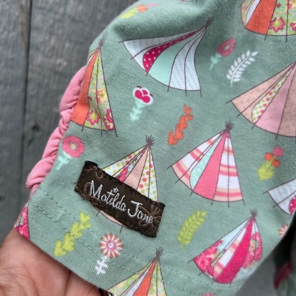 Matilda Jane Campfire Stories Romper Girls Happy And Free Tents Size 8 - Picture 5 of 6